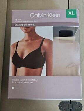 Calvin Klein Microfiber Stretch Lightly Lined Wirefree Bra - Pack of 2